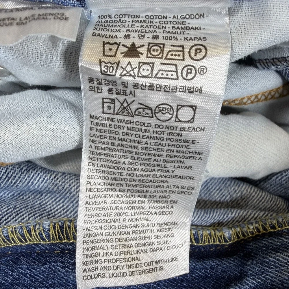 Levi's 550 Jeans Men's 44x32 Blue Denim Low Waist Boho Streetwear Straight Leg